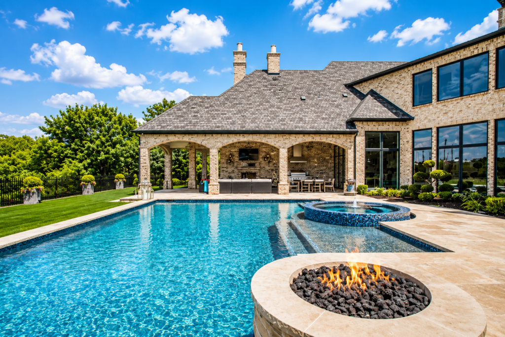 pool with fire pit