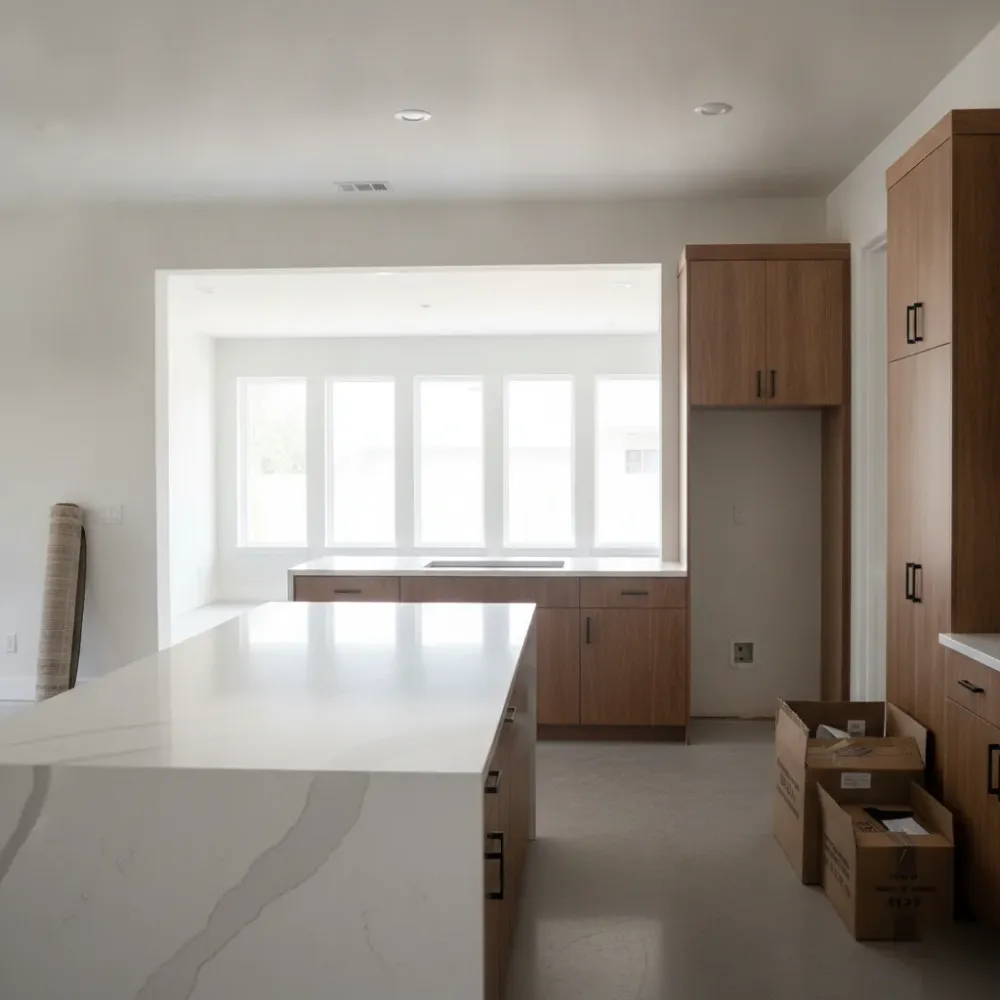 Finished open-concept kitchen after luxury home remodel in Dallas
